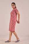 Sweet Moon Knit Cotton Mid Length Nightdress - Terracotta Peach — thumbnail 4